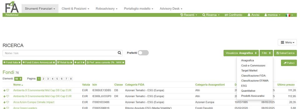 Ricerca strumenti finanziari