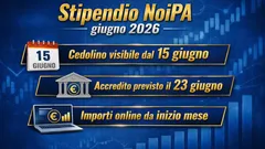 Stipendio NoiPA giugno 2026: quando sarà visibile l'importo netto, il cedolino e la data di accredito