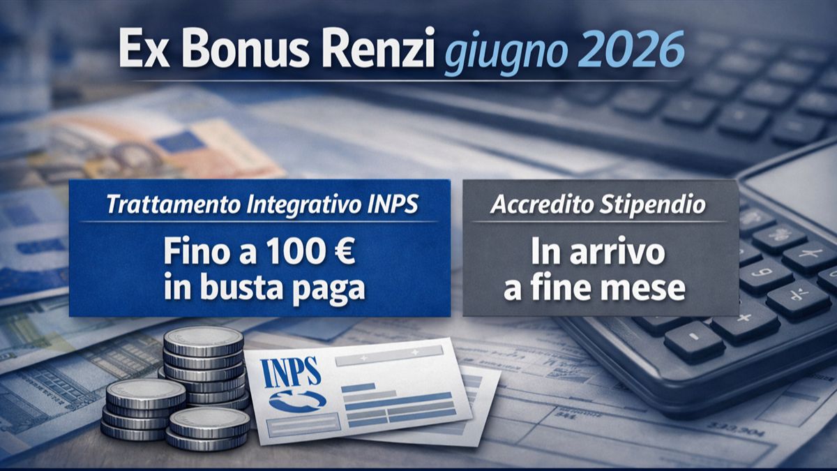 Quando paga l’INPS l’Ex Bonus Renzi a giugno 2026: cosa aspettarsi dagli accrediti