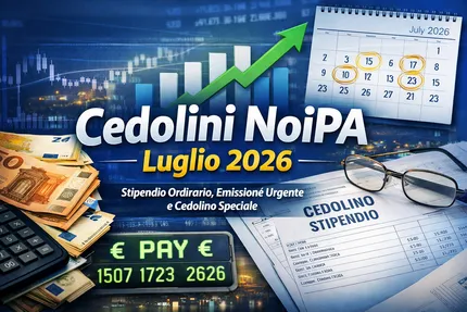Cedolini NoiPA luglio 2026: emissioni, date e importi tra stipendio ordinario, urgente e speciale