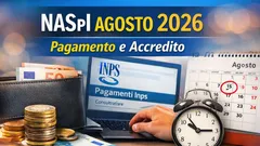 Naspi agosto 2026, date di pagamento INPS: quando arriva e come controllare l'accredito
