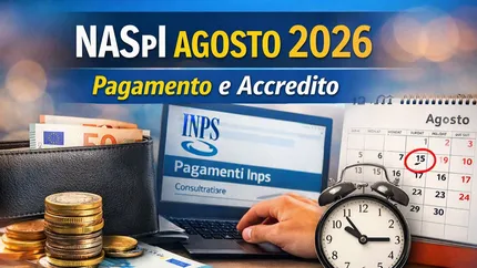 Naspi agosto 2026, date di pagamento INPS: quando arriva e come controllare l'accredito