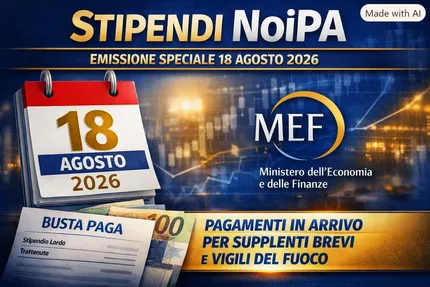 Stipendi NoiPA agosto 2026, emissione speciale del 18 agosto: chi riceverà il pagamento e quando arriveranno gli accrediti