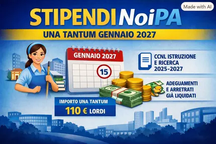 Stipendi NoiPA: chi riceverà l’una tantum a gennaio 2027 e a quanto ammonta