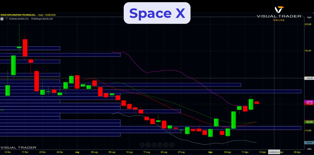 Grafico interattivo giornaliero di Space X