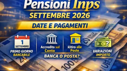 Pensioni settembre 2026, le date dei pagamenti INPS: ecco quando arriva il pagamento e cosa sapere davvero sulle date di accredito
