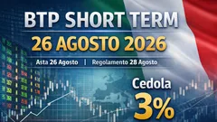 BTP Short Term, emissione del 26 agosto 2026: calendario, caratteristiche e modalità dell’asta del Mef